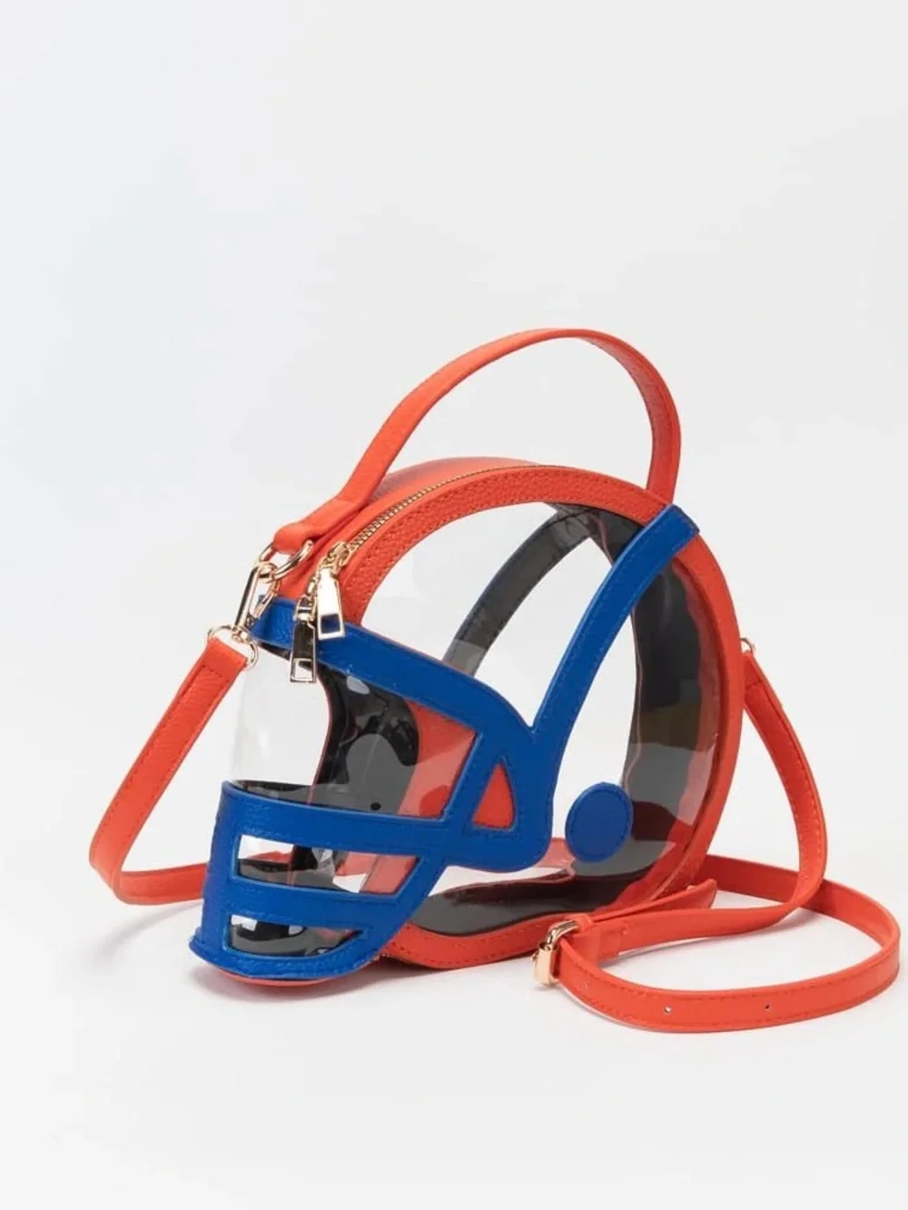 Clear Bag helmet  Crossbody Bag - Orange & Blue